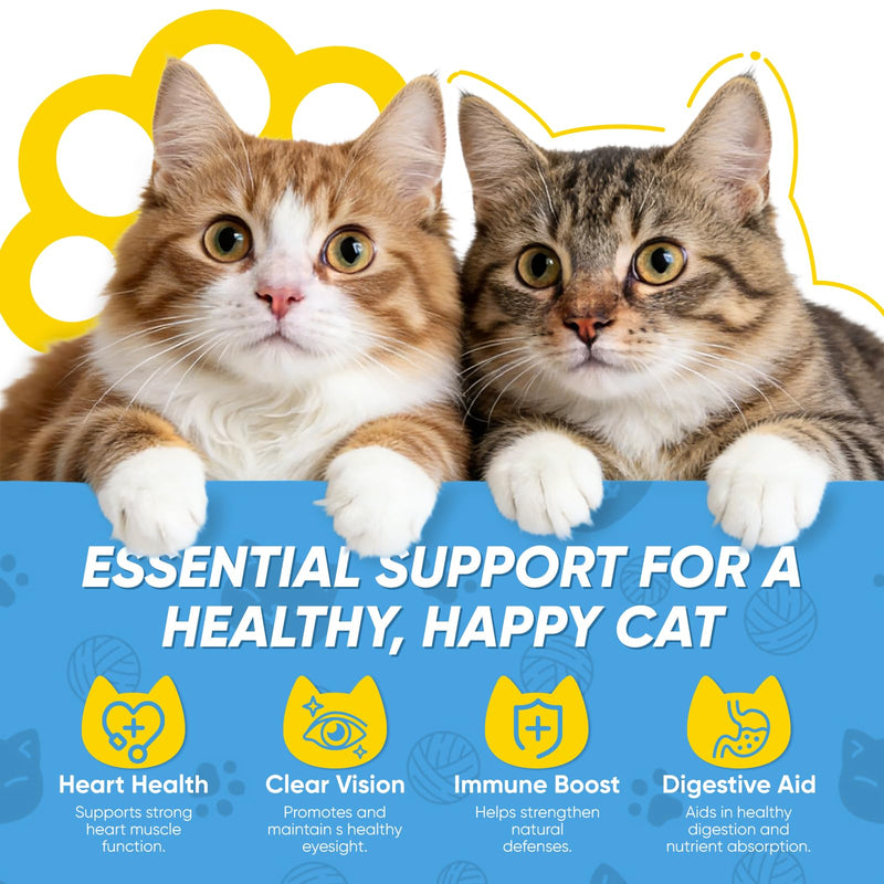 Taurine for Cats, 4.23 oz / 120g, Cat Taurine Supplement, Essential Amino Acid Support for Heart, Vision, Digestion & Daily Wellness, Easy-Mix Powder with Scoop