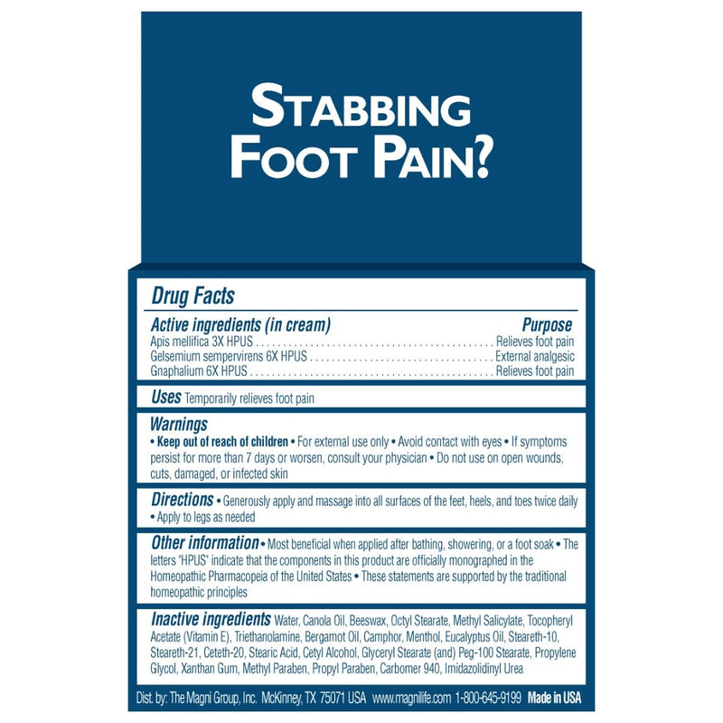 MagniLife Pain Relieving Foot Cream, 4 oz, Soothing Relief for Soreness, Pain, Burning, Tingling, Itching or Sensitivity in Feet & Legs, Moisturizing & Hydrating Foot Cream, No Petroleum 4oz Jar - BeesActive Australia