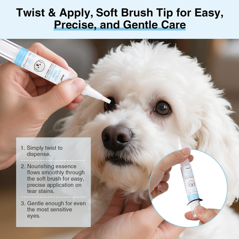 Tear Stain Remover Pen for Dogs & Cats – Aloe Formula Gentle Eye Cleaner with Soft Tip for Easy Use – Especially for White Dogs – Dog Eye Drops Alternative – Safe for Daily Use– 3 Pack