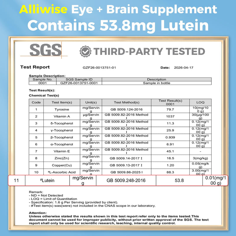 Eye Brain Supplement for Memory & Focus 40mg Lutein Eye Supplements 2 Pack | 14 in 1 Eye Vitamins for Seniors, With Zeaxanthin, Bilberry, Ginkgo Biloba, Lion's Mane & Bacopa Monnieri, Dry Eye Relief 120 Count (Pack of 2)
