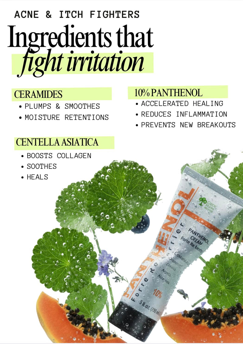 Centella Asiatica + 10% Panthenol After Sun Care with Ceramides – Intensive Skin Barrier Repair Cream for Redness, Acne, Burns, Post-Procedure – Psoriasis & Irritation Care 3.4oz Off White 3.4 Fl Oz (Pack of 1)