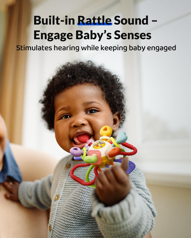 Baby Montessori Sensory Teething Toy ‚Äì Safe, Multi-Functional BPA-Free Silicone Teether Toy for Babies 0-12 Months ‚Äì Vibrant Rattle for Teething Relief & Fun Play ‚Äì Perfect Baby Toys for Boys & Girls - BeesActive Australia
