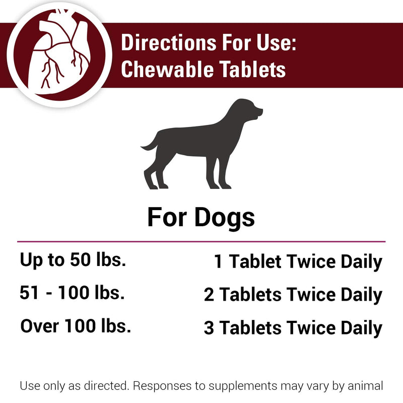Vet Classics Cardiovascular Support Coenzyme Q-10 Dog Supplements – Pet Health Supplement for Dogs – Supports Dog Cardiovascular System – Includes Siberian Ginseng, Hawthorn – Chewable Tablets 120 Ct.