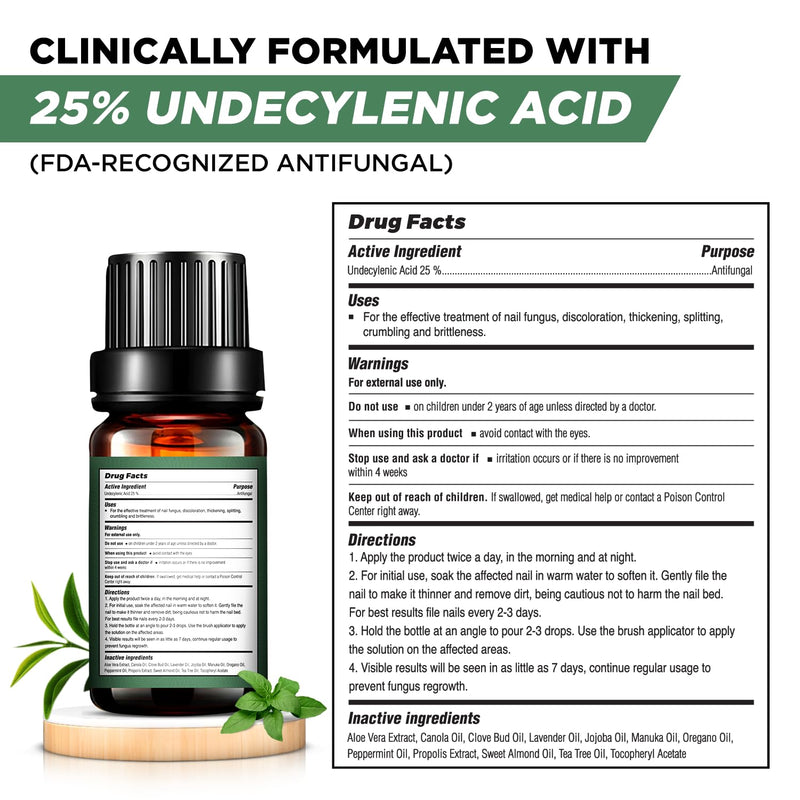 Foot Cure Toenail Fungus Treatment Extra Strength – Athletes Foot Treatment for Toenails, Restorative Nail Repair for Damaged Nails, Toenail Softener with Tea Tree Oil & Oregano Oil - Made in USA 0.5 Fl Oz (Pack of 1)