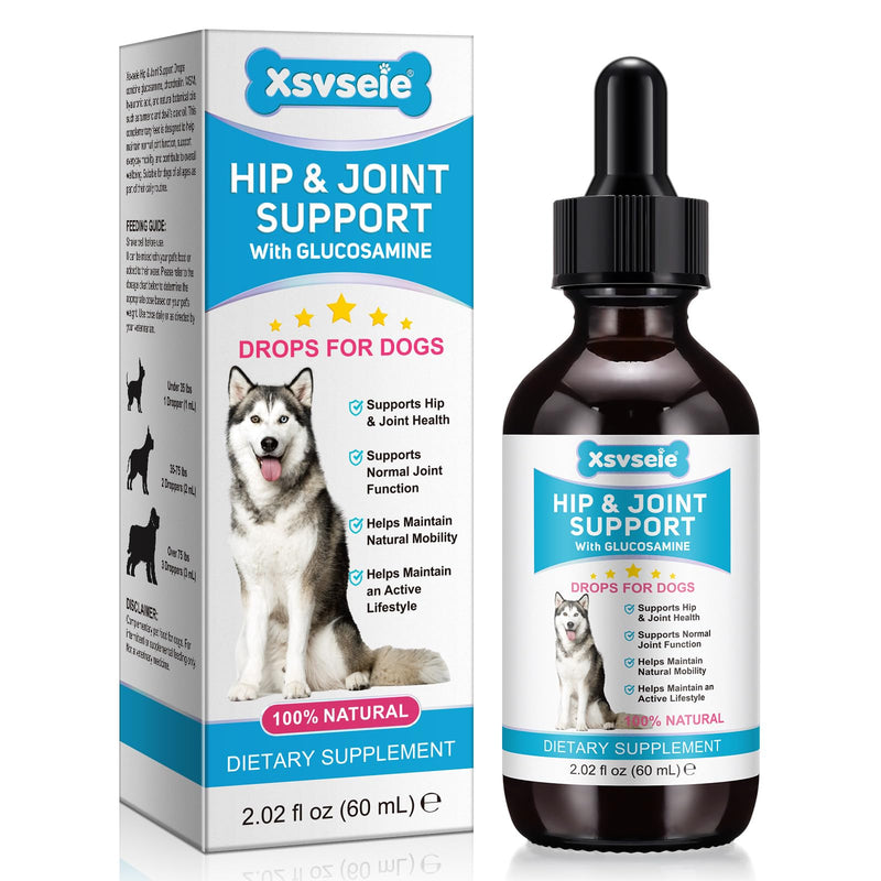 Pain Relief for Dogs, Dog Pain Relief Liquid, Glucosamine for Dogs with Chondroitin, MSM & Vitamin C, Hyaluronic Acid for Hip & Joint Support, Joint Supplement for Senior Dogs (60ml (Pack of 1)) 60ml (Pack of 1)