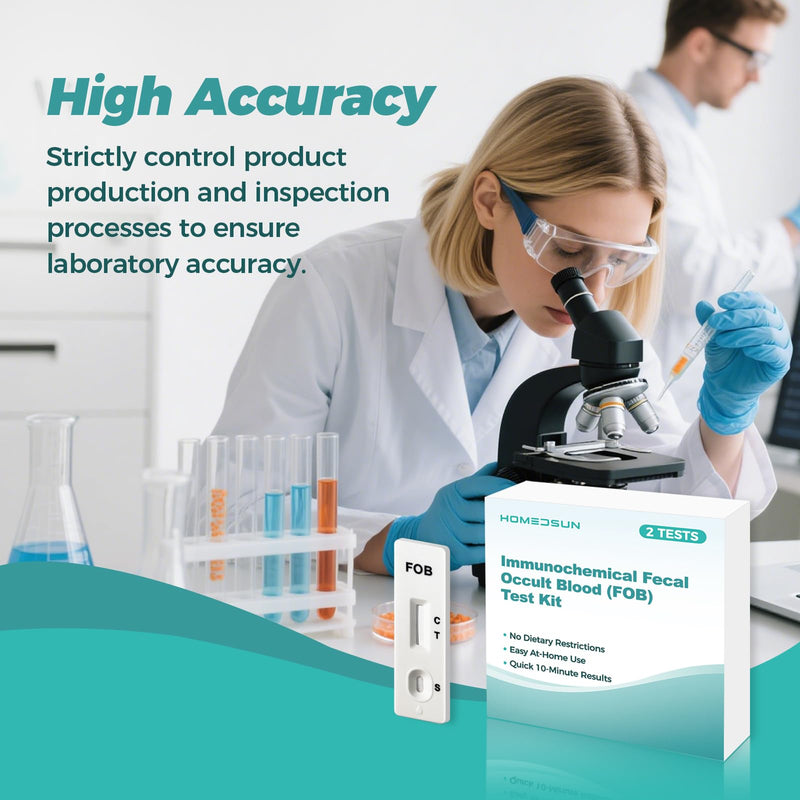 2 Pack Immunochemical Fecal Occult Blood (iFOB) Screening Kit Easy to Use at Home Colorectal Health Test