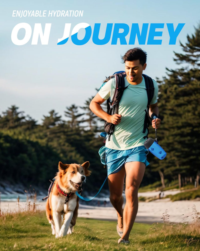 Dog Water Bottle Portable, 28oz Dog Travel Water Bottles, Patented, Leak-proof Pet Water Dispenser for Outdoor Walking, Hiking, Food Grade Silicone, Klein Blue - BeesActive Australia