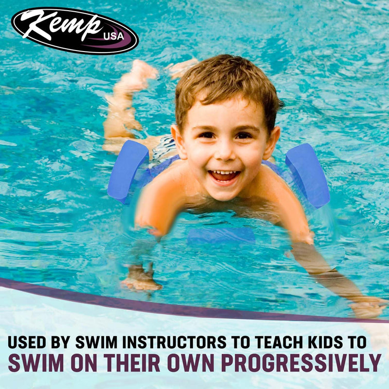 Kemp USA Learn 2 Swim Belt for Children + Kids' Blue/Orange Swimming Goggles