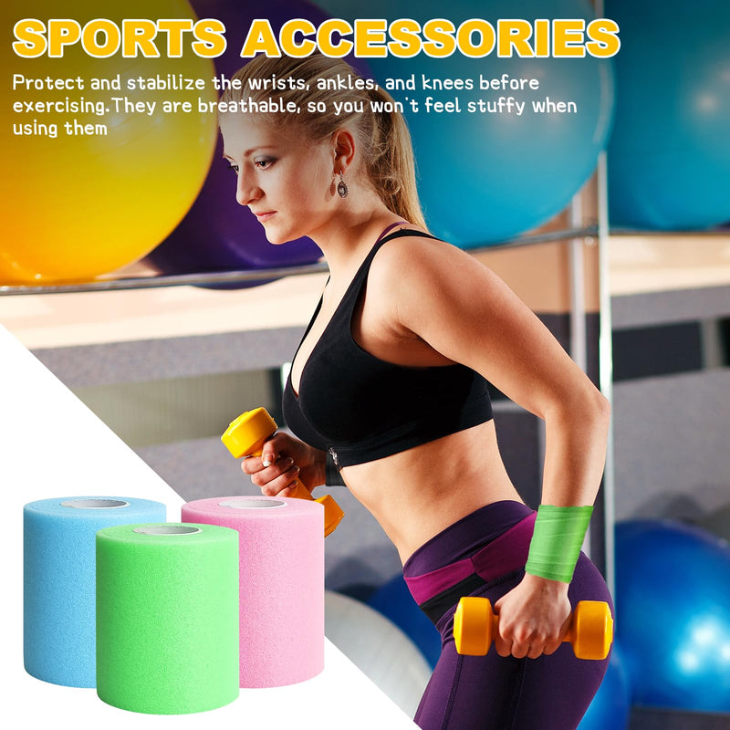 Prewrap Athletic Tape,2.75 Inches X 12 Yards 10 Roll Pre wrap Headbands for Hair Soccer,Foam Underwrap Sports Wrap for Ankles Wrists Hands Knees Elbows - BeesActive Australia
