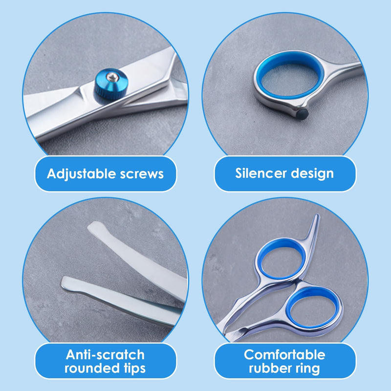 Pet Scissors Stainless Steel with Round Safety Tip Professional Hairdressing Scissors for Cutting Dog and Cat Hair - BeesActive Australia