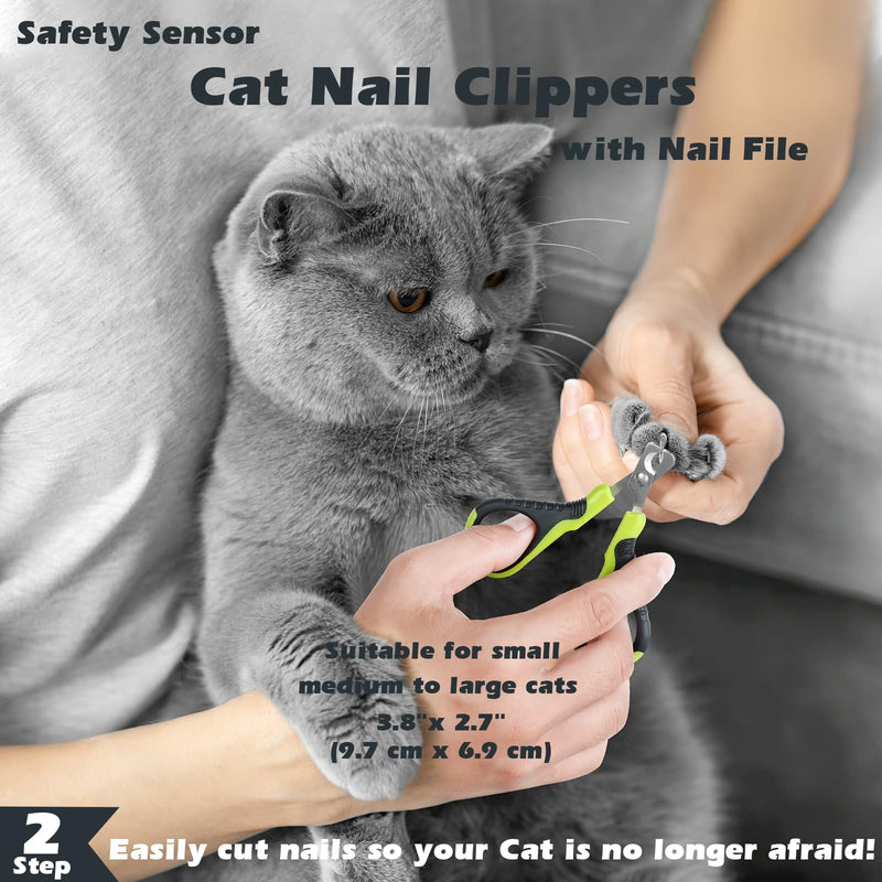 3PCS Cat Grooming Kit | Cat Brush | Cat Brushes for indoor Cats | Cat Nail Clipper | Cat Nail Trimmer | Cat Bath Brush | Cat Brush for Shedding for Long and Short Haired Cats - Premium Cat Supplies - BeesActive Australia