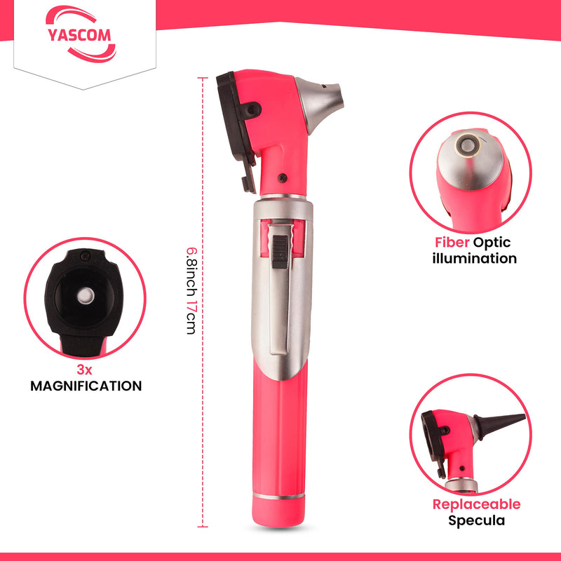 Otoscope Professional Diagnostic Ear Otoscope with Light Pocket Size Ear Infection Checker with 10x Specula & Case, Ear Otoscope for Doctors, Nurses, & Students (Pink) PinK - BeesActive Australia