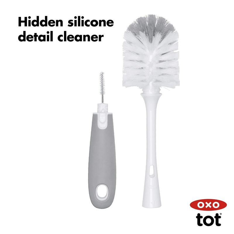 OXO Tot Bottle Brush with Nipple Cleaner and Stand - Gray 1 Count (Pack of 1) - BeesActive Australia