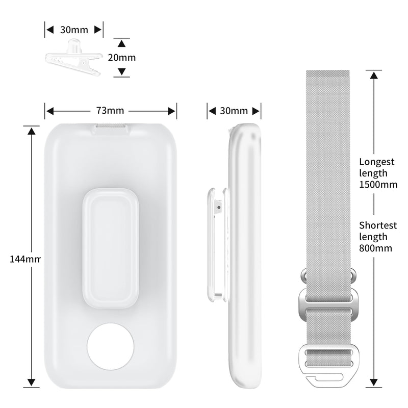 Battery Holder for Apple Vision Pro,Portable Vision Pro Battery Case with 360° Rotatable Belt Clip and Cross-Body Strap. (White) White - BeesActive Australia