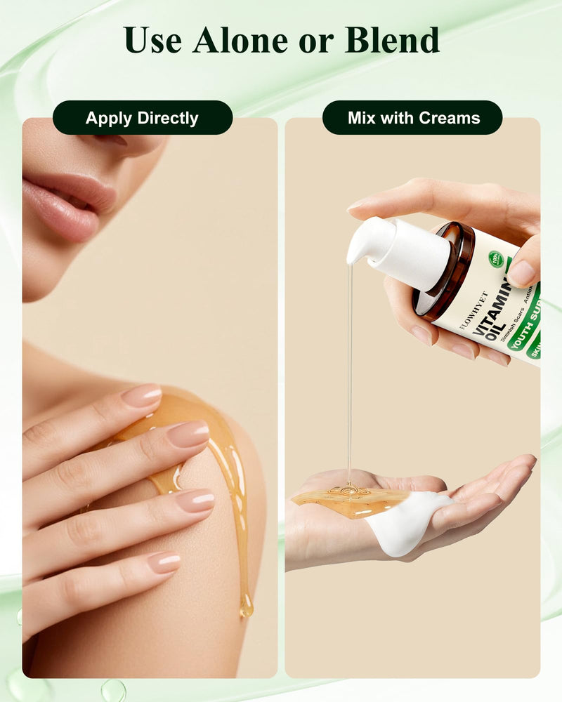 16 Floz Pure Vitamin E Oil For Scars, Organic vit e Nail Oil for Face, Skin, Body and Hair, Nourish Dry Skin, Maintain Youthful, Antioxidant, Fade Scars LIGHTWEIGHT - 500ml 16 Fl Oz (Pack of 1)
