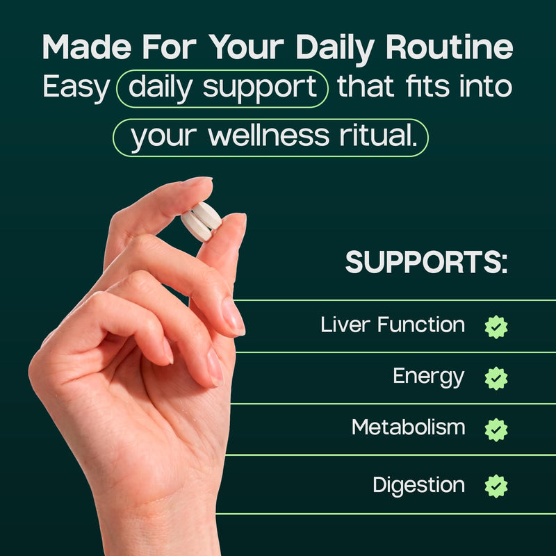 LIVERITE Liver Aid - Liver Support Supplement - 60 Tablets | Science-Based Liver Formula with Choline, Amino Acids, Phosphatidylcholine & Vitamin B12 for Liver Function & Energy Support 60 Count (Pack of 1)