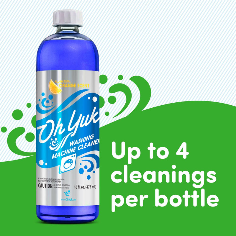 Oh Yuk Washing Machine Cleaner for All Washers (Top Load, Front Load, HE and Non-HE), Natural Citrus Fragrance, Four Cleanings Per Bottle, Septic Safe, 16 Fl Oz - BeesActive Australia