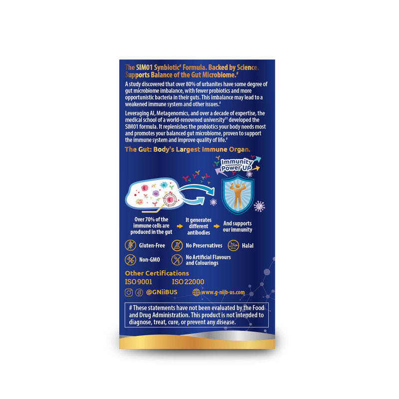 Immunity Elite (SIM01 Synbiotic Formula) - Potent Live probiotics and Added prebiotics to Support Immunity, Regularity, Sleep, Mood, and Skin - 5X More Effective in Reaching the Gut Alive