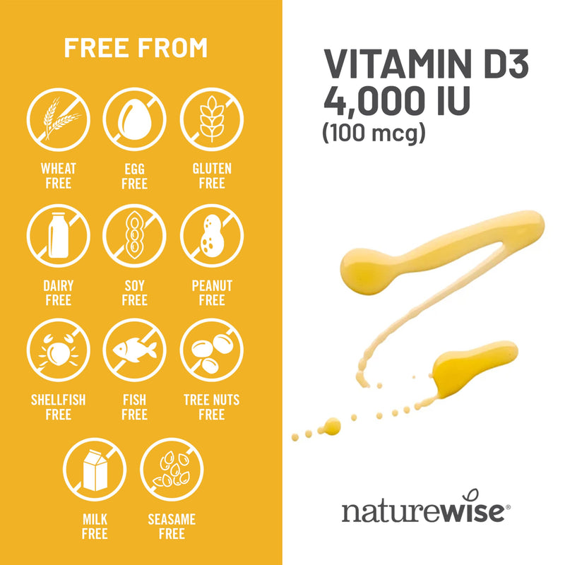NatureWise Vitamin D3 4000IU Supplement, Immune Support, 90 Mini Softgels | Vitamin D 100 mcg - Organic Extra Virgin Olive Oil - Muscle & Bone Support - Gluten Free & USA Manufactured - 90-Day Supply 90 Count (Pack of 1) 4000 IU