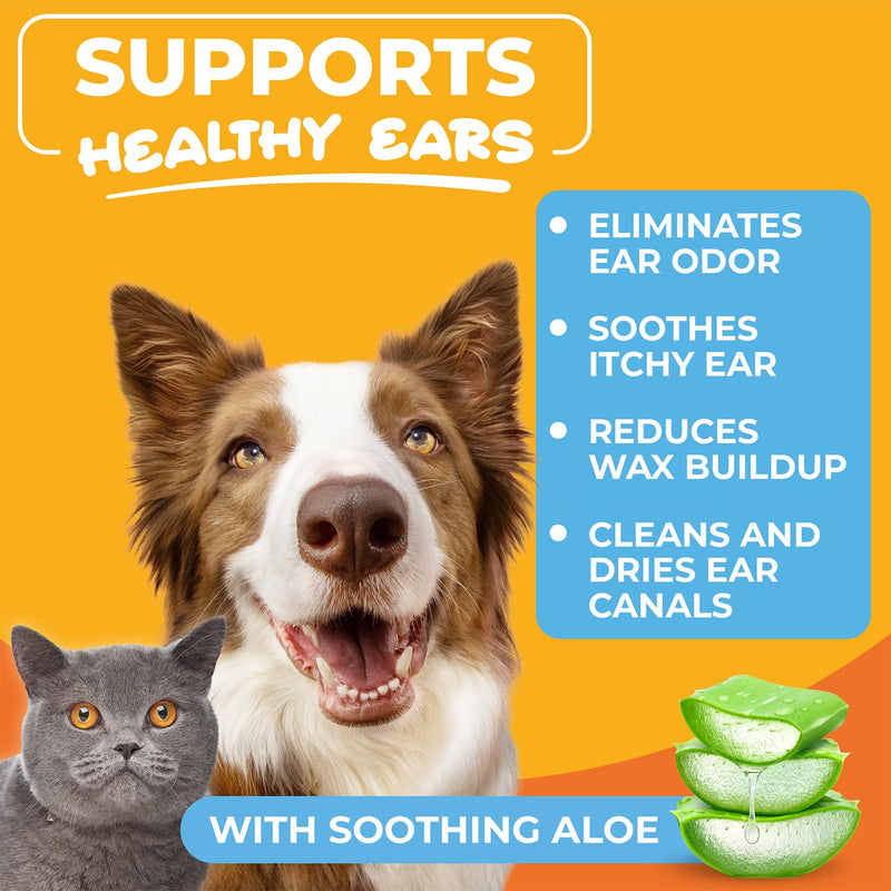 Dog Ear Cleaner Wipes – Finger Wipes for Dogs – Cleaning, Soothing, and Deodorizing Itchy Ears – Pet Ear Relief Solution - BeesActive Australia