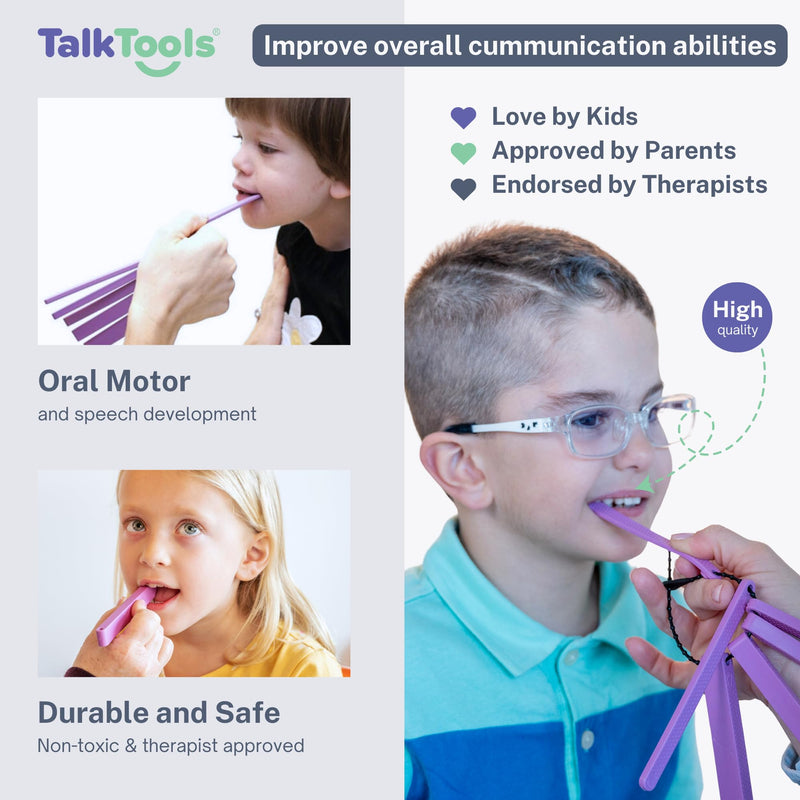 TalkTools Dental Bite Blocks Kit - Jaw Grading for Optimal Oral Motor Skills Development | Suitable for Kids and Adults Seeking Enhanced Jaw Stability and Control - Purple (2 Pack) - BeesActive Australia