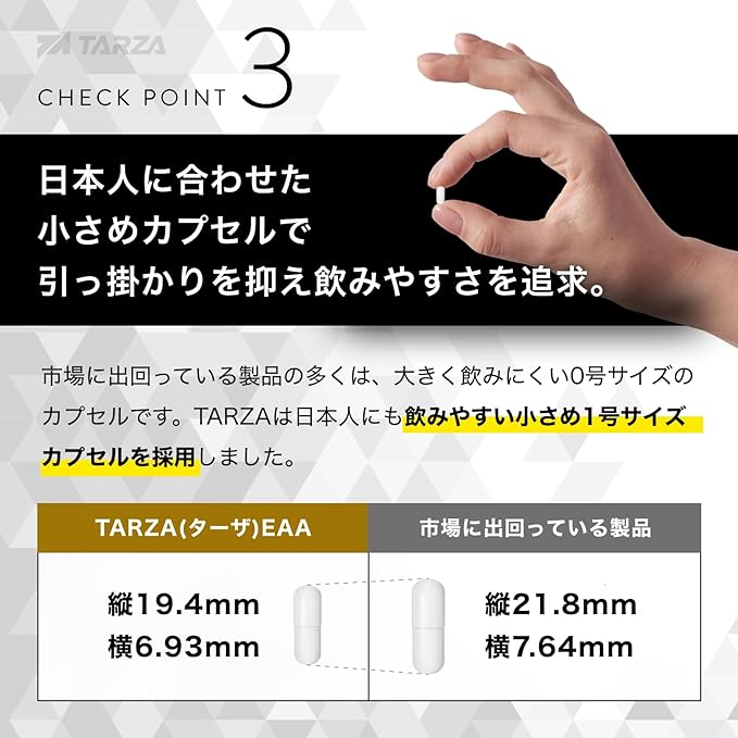 TARZA EAA capsules, 520 capsules, 130 servings, unscented, no sweeteners or colorants, made in Japan - BeesActive Australia