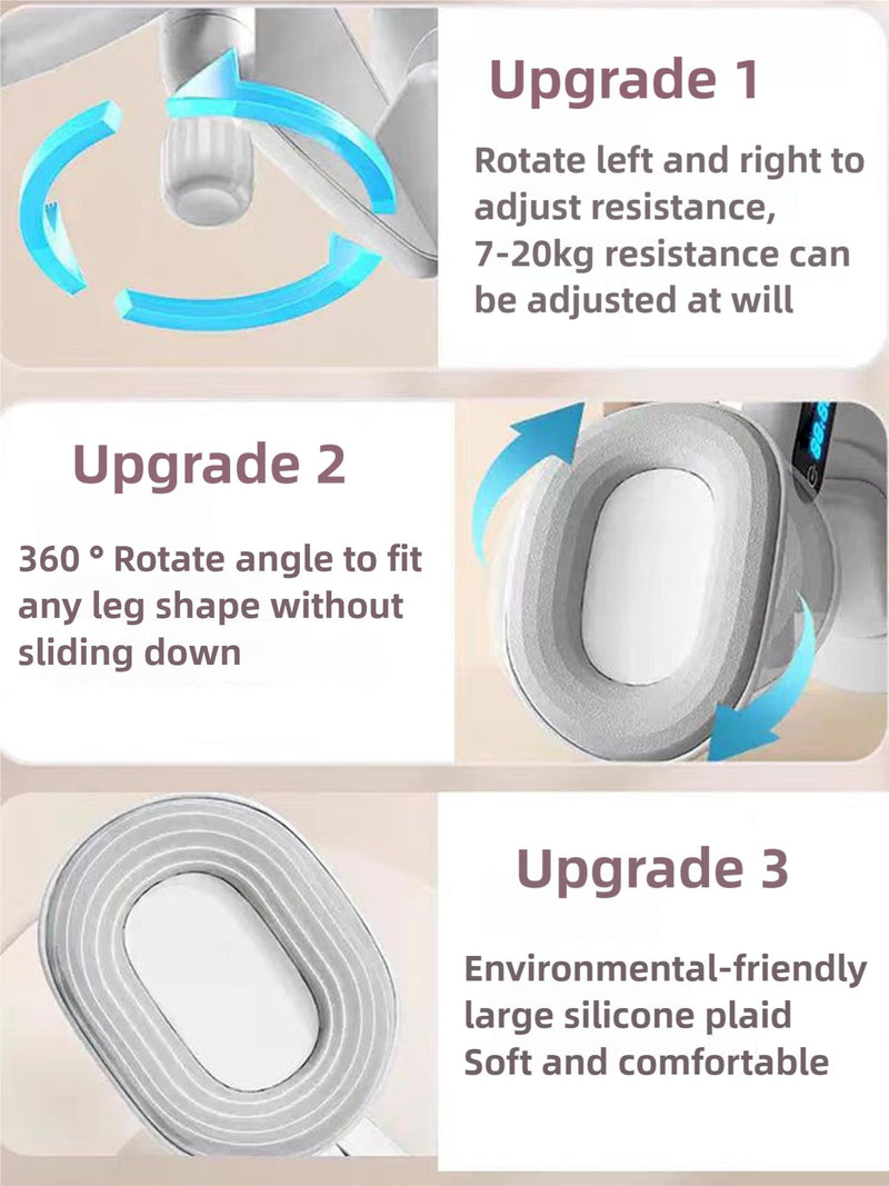 Pelvic Floor Exercise Devices for Women, Kegel Inner Thigh Exerciser, Adjustable Resistance Thigh Trainer, 360°Rotatable Pads, TIME&Call Calculate Exerciser for Home Workout, Hip Strengtheners