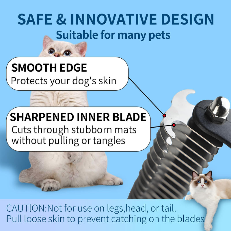 Pet Grooming Brush, Double Sided Deshedding for Dogs & Cats, Skin Friendly Grooming Dog Brush, Pet Shedding Brush,Undercoat Rake for dogs Grooming Supplies, Reduce Shedding by 98%,Blue,Extra Wide Blue Large - BeesActive Australia