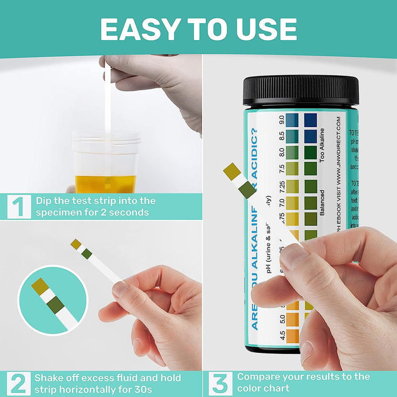 pH Test Strips for Urine and Saliva - 150 Litmus Paper pH Test Strips with Ebook, Quick & Easy pH Level Testing from 4.5-9.0, Ultimate Acidity Test Kit from JNW Direct 4.5-9 pH Test Strips - BeesActive Australia
