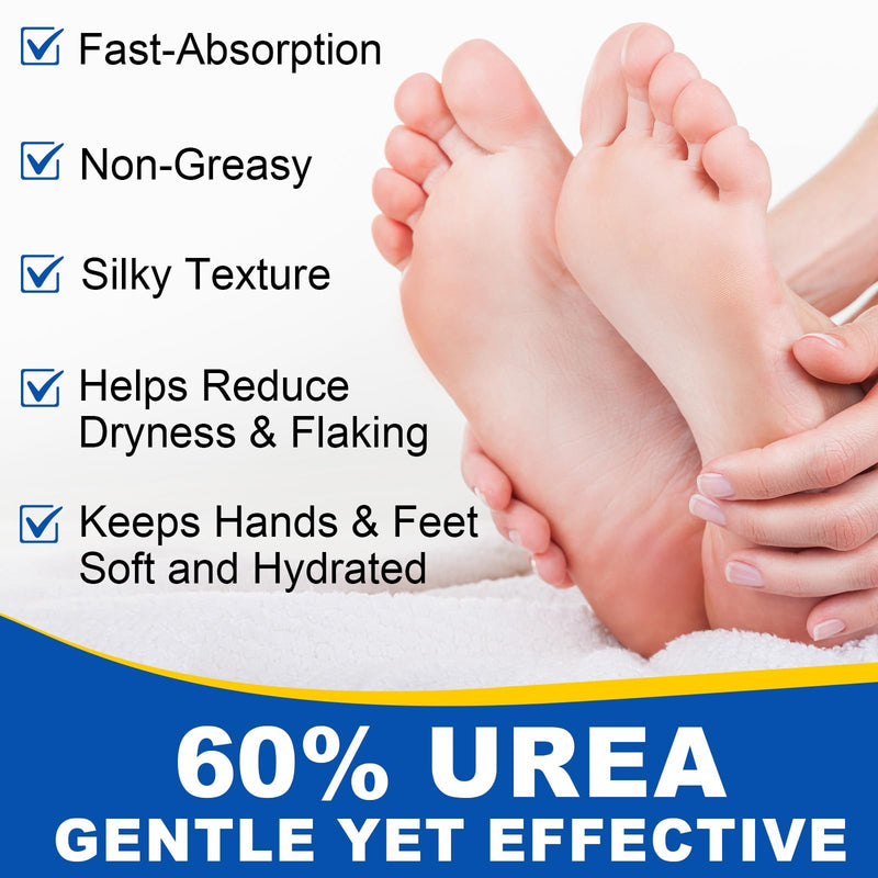 60% Urea Foot Cream for Cracked Heels, Maximum Strength 2% Salicylic Acid, Fast Absorbing, Intensive Moisturizing Foot Repair for Dry, Rough Skin & Callus Remover for Feet, 2 Sticks 1.41 Ounce (Pack of 2)