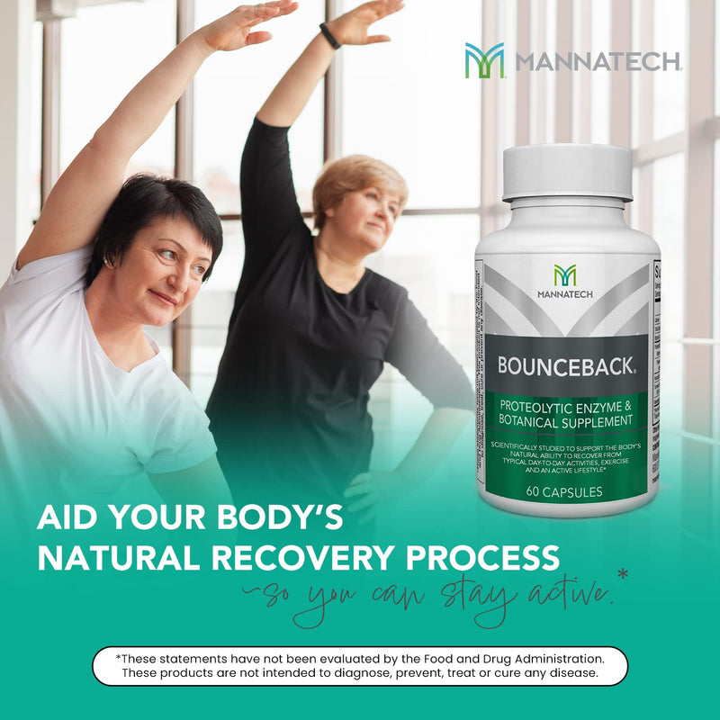 Mannatech - BounceBack® - Joint Support - 60 Capsules | Contains Proteolytic Enzyme Blend, Phytosterols, Turmeric Extract, Supports Cartilage Health, Daily Mobility Support