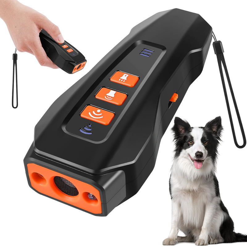 Dog Bark Deterrent Device, Ultrasonic Anti Barking, Rechargeable Anti-Barking Device for Dogs Safe & Effective Portable Anti Barking 33FT Bark Control Indoor Outdoor with Flashlight Black