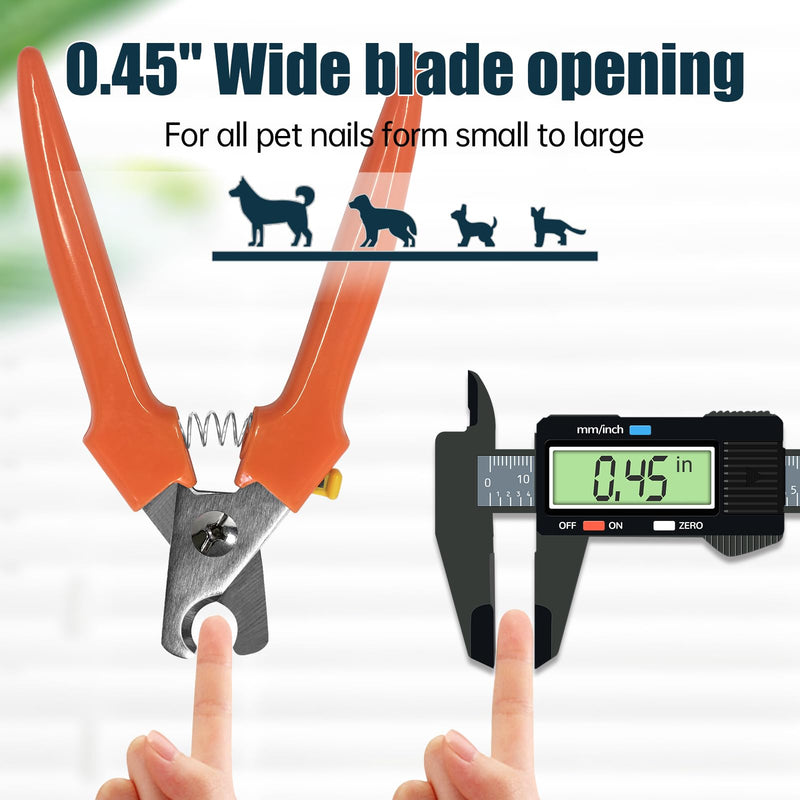 Dog Nail Trimmers 767C - Professional Dog Nail Clippers for Large and Small Dogs, Easy-to-Use Pet Nail Trimmers for Safe and Precise Grooming, Durable Claw Clippers for Paws Care Orange