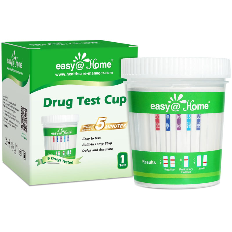 Easy@Home Drug Test Cup for THC, AMP, COC, MET, OPI, Urine Drug Testing Kit #ECDOA-254 (1 Pack) 1 Count - BeesActive Australia