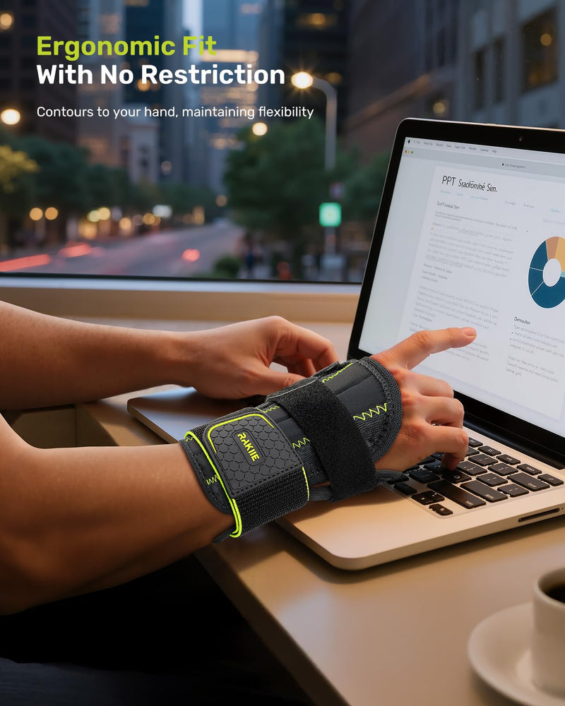 Thumb Spica Splint Left Hand, Wrist Brace for Tendonitis, Thumb Wrist Double Support, Breathable Thumb Splint for Carpal Tunnel for De Quervain's Tenosynovitis, Yellow Size S/M