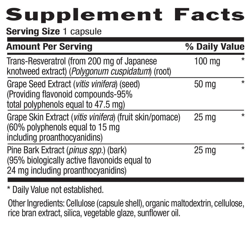Country Life Resveratrol Plus, 100 mg Trans-Resveratrol, 120 Vegan Capsules | 100 mg trans-resveratrol with grape seed, grape skin and pine bark extracts for antioxidant support 120 Count (Pack of 1)