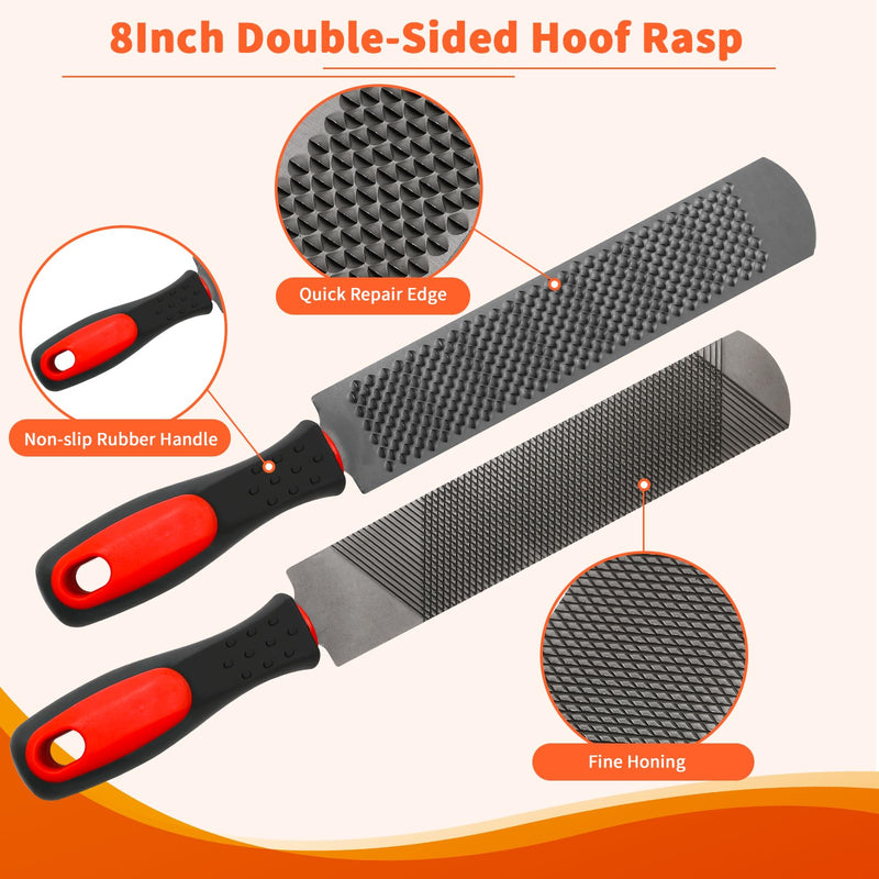 Goat Hoof Trimming Shears, 8Inch Double-Sided Hoof File/Goat Hoof Trimmer for Sheep/Storage Bag, Hoof Rasp Kit for Lamb - BeesActive Australia