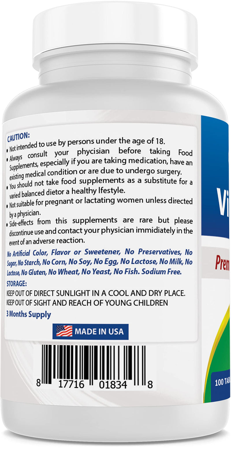 Best Naturals Vitamin D3 2000 IU (50 mcg) - 100 Tablets - 100 Days Supply - Helps Support Immune Health, Strong Bones and Teeth, & Muscle Function (100 Count (Pack of 1)) 100 Count (Pack of 1)