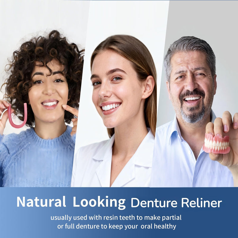 Quick Reline (Boil & Fit) Denture Reliner Kit,For Use with Full or Partial Denture,Or Use with Fake Teeth to Make Temporary Denture, Remold and adjust mulitple times