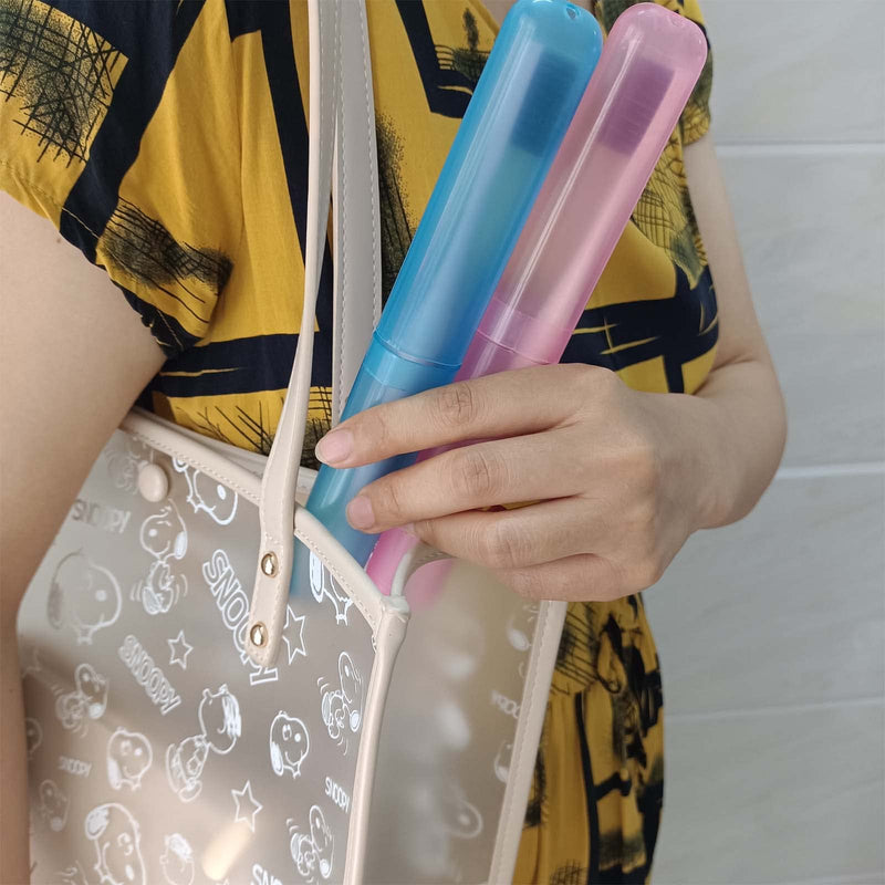 4pcs Plastic Toothbrush Case Travel Cover Holder Storage (Pink, Blue, Green and White) - BeesActive Australia