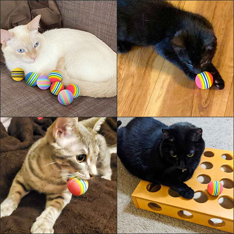 12 Pack Foam Cat Toy Balls Cat Foam Soccer Ball Pet Foam Ball Soft Cats Toys Sponge Balls Colorful Quiet Eva Interactive Toy Ball for Kitten Dog Puppy Indoor Activity Play Chase Training Chewing - BeesActive Australia