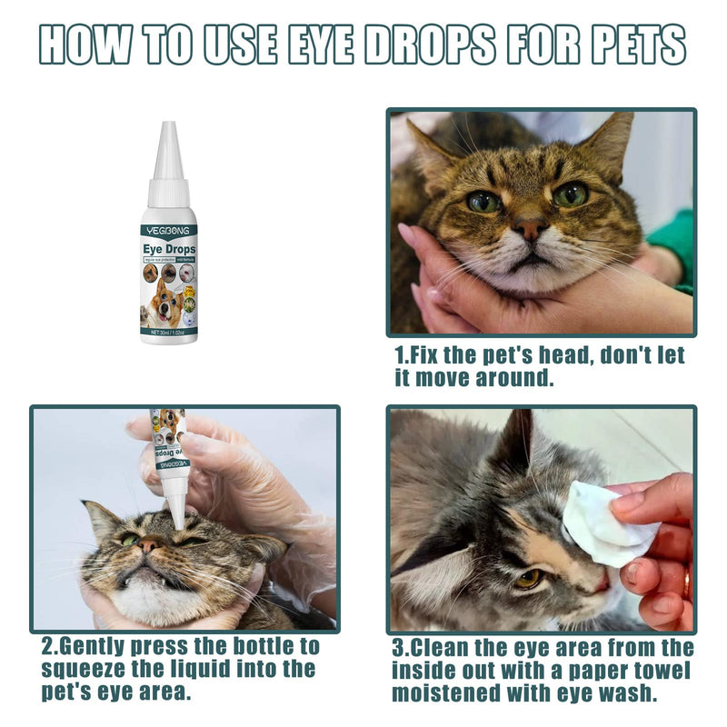 Ellisalano Pet Eye Drops for Cats and Dogs to Remove Tear Stains to Relieve Itchy Eyes Gentle Cleansing Drops (30ML) 30ML - BeesActive Australia