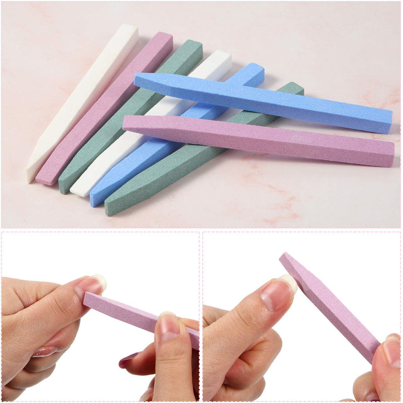 Mudder 40 Pcs Stone Nail File Pumice Stick for Fingernails Pumice Rock Nail Cuticle Pusher Rock File for Home Salon Toenail Buffing Tool 4 Colors