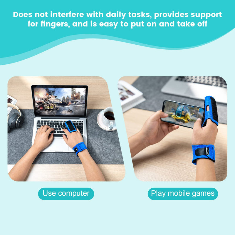 DrFinger Broken Finger Splint Brace for Trigger Finger,Injured, Arthritis Pain, Adjustable Brace with 2 Aluminum Plate (2-Fingers) DFHSZ02