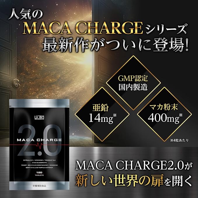 ULBO MACACHARGE2.0 Maca Panax Ginseng Zinc Citrulline Arginine Soft-shelled Turtle Guarana Garlic Nutritional Functional Food 120 Tablets Made in Japan - BeesActive Australia