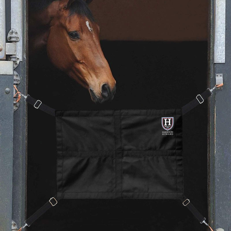 Harrison Howard Stall Guard for Horses Adjustable Straps Easy Installment Stall Guard for Horses-Black Black - BeesActive Australia