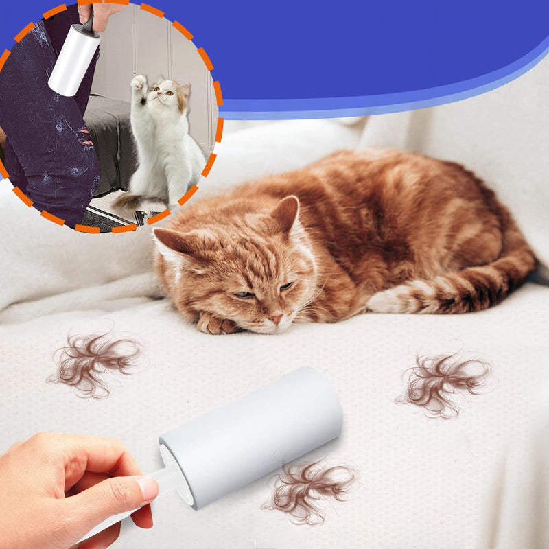 Sticky lint roller 10 rolls with 60 sheets each + 2 dispensers, replacement rolls for clothes, lint brush clothes, for sofa, bed, pet hair and carpet, extra sticky lint roller clothes - BeesActive Australia