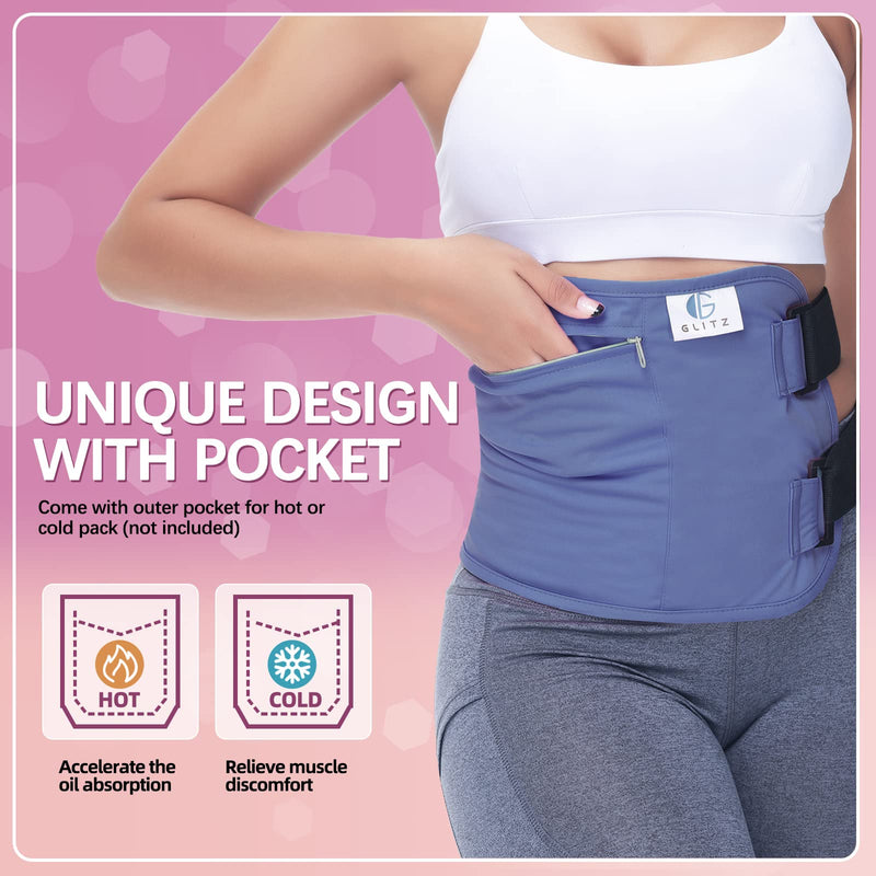 glitz Castor Oil Pack Wrap ‚Äì Reusable Organic Castor Oil Packs for Liver Detox (Compress), Less Mess, Anti Leak Outer Layer, Soft Cotton (Violet) Violet - BeesActive Australia