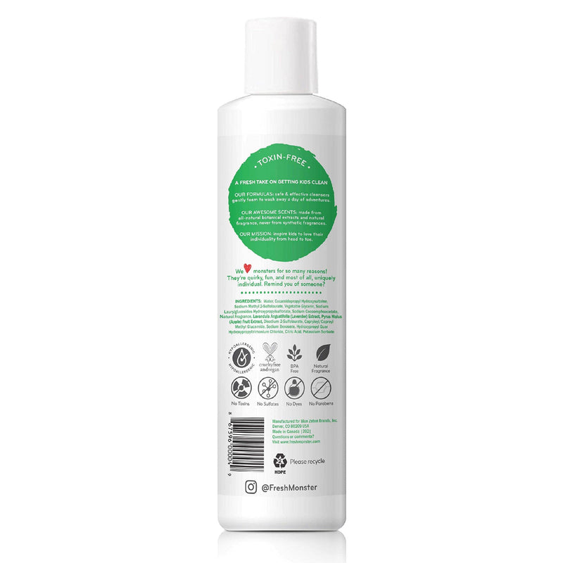Fresh Monster 2-in-1 Kids Shampoo & Body Wash, Toxin-Free, Hypoallergenic, Natural Shampoo & Body Wash for Kids, Ocean Splash (8.5oz) 8.5 Ounce (Pack of 1) - BeesActive Australia