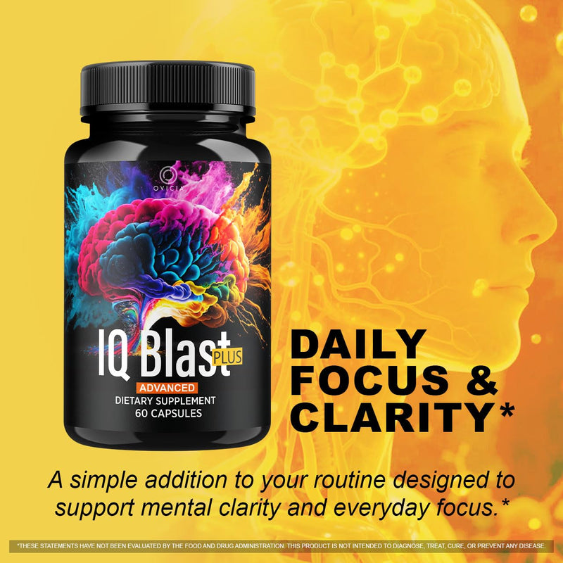 (3 Pack) IQ Blast Plus - IQBlast Plus Capsules Support Advanced Formula Reviews, IQBlastPlus Pills Natural Ingredients Memory Support Daily Vitamins for Health and Wellness, 180 Capsules for 3 Months